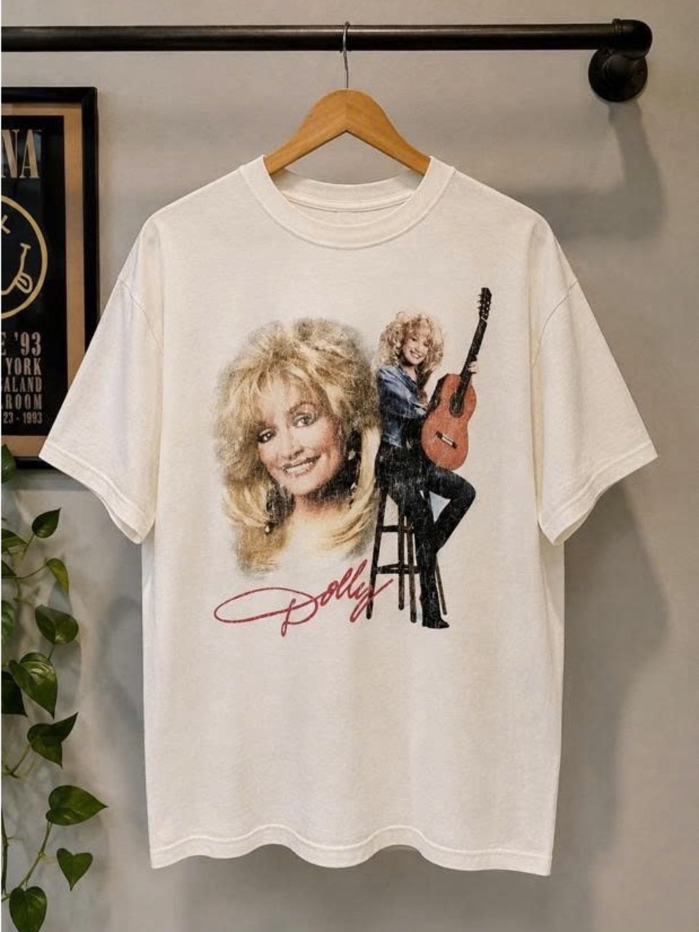 Dolly Graphic Short Sleeve Tee with Red Script